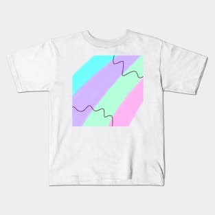 Green blue pink abstract watercolor art Kids T-Shirt